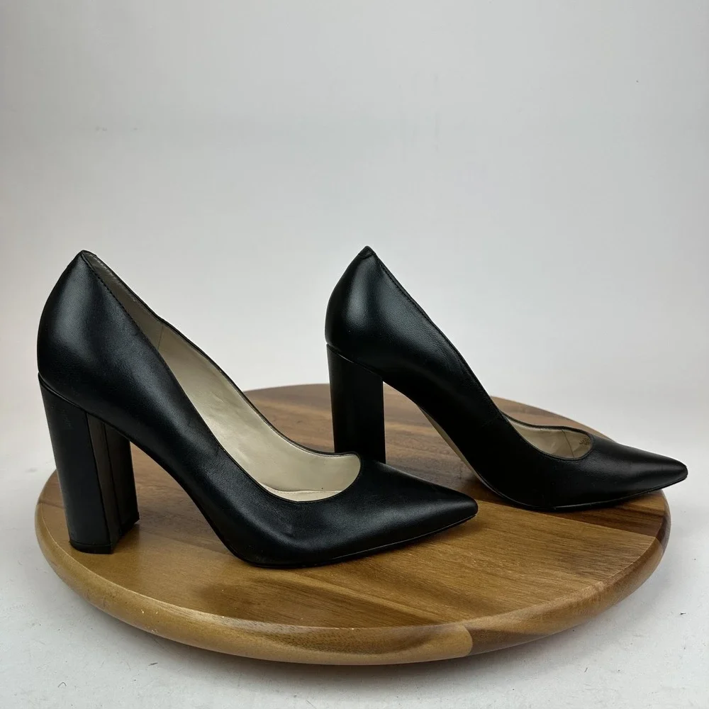 Womens Marc Fisher LTD Abilene‎ Black Leather High Heeled Pumps Size 9 M GUC